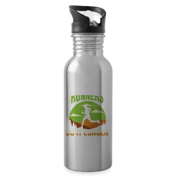 Distance Runners Do It Longer für einen Jogger - Trinkflasche mit integriertem Trinkhalm - Lightsilver - Rechts