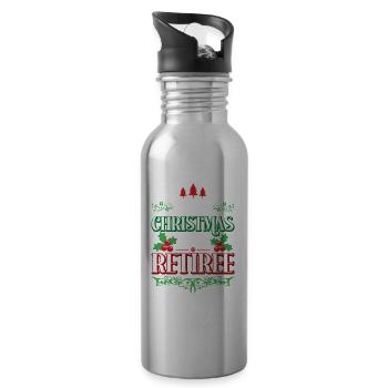 La première Noël enceinte en tant que retraitée - Gourde avec paille intégrée - argent clair - Droite