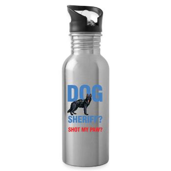 Lustiger Polizeihund Spruch für einen Polizist - Trinkflasche mit integriertem Trinkhalm - Lightsilver - Rechts
