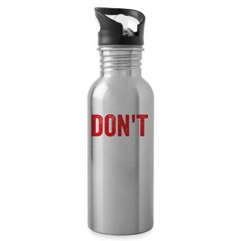 Zwinge Mich Nicht Meine Karen Stimme Zu Benutzen - Trinkflasche mit integriertem Trinkhalm - Lightsilver - Rechts