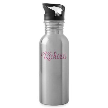 Karen Driven by Rage, Karen's Funny Memes - Water bottle with straw - silver - Right