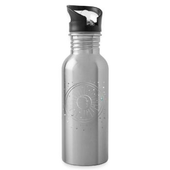 Mond - Sterne - Planeten - Sternenhimmel - Galaxie - Trinkflasche mit integriertem Trinkhalm - Lightsilver - Rechts
