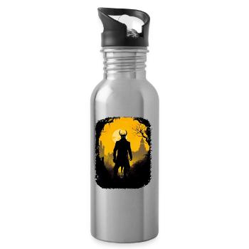 Gothik Okkult Satan Gotik Schwarze Szene Wicca - Trinkflasche mit integriertem Trinkhalm - Lightsilver - Rechts
