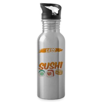 Weniger Drama Mehr Sushi Fan Liebhaber Essen - Trinkflasche mit integriertem Trinkhalm - Lightsilver - Rechts