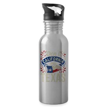 Kalifornien Texas Texanisch Stolz Texaner Sprüche - Trinkflasche mit integriertem Trinkhalm - Lightsilver - Rechts