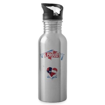 Stolzer Texanischer Vater Texaner Stolz Texas - Trinkflasche mit integriertem Trinkhalm - Lightsilver - Rechts