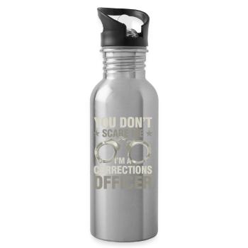 I'm A Corrections Officer für einen - Trinkflasche mit integriertem Trinkhalm - Lightsilver - Rechts