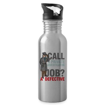 Private Investigator Defective - Trinkflasche mit integriertem Trinkhalm - Lightsilver - Rechts