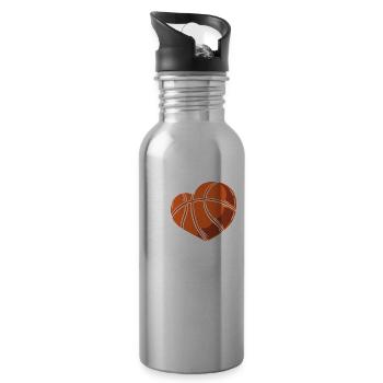 Ich Liebe Basketball Team Basketballspieler - Trinkflasche mit integriertem Trinkhalm - Lightsilver - Rechts