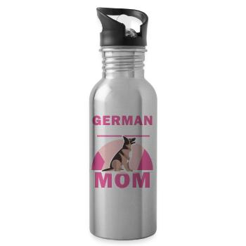 German Shepherd Mom Lover Pet Cute - Water bottle with straw - silver - Right