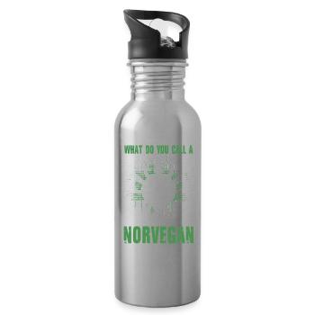Vegetarian Viking Norvegan - Trinkflasche mit integriertem Trinkhalm - Lightsilver - Rechts