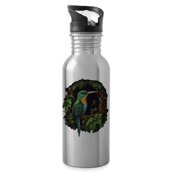 Colibri, Oiseau, Nature, Animaux, Nature sauvage - Gourde avec paille intégrée - argent clair - Droite