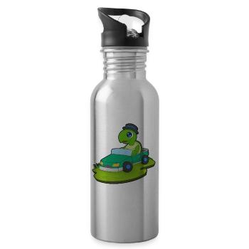 Turtle Car - Water bottle with straw - silver - Right