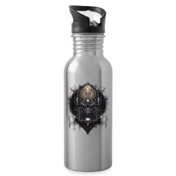 Gothik Okkult Satan Gotik Schwarze Szene Wicca - Trinkflasche mit integriertem Trinkhalm - Lightsilver - Rechts