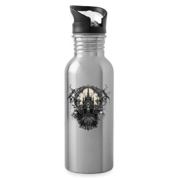 Gothik Okkult Satan Gotik Schwarze Szene Wicca - Trinkflasche mit integriertem Trinkhalm - Lightsilver - Rechts