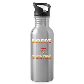 Car Guys Don't Grow Up Only Their Toys Expensive - Trinkflasche mit integriertem Trinkhalm - Lightsilver - Rechts