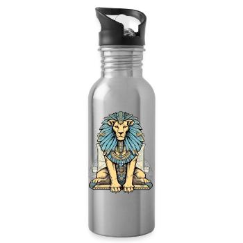Zok le lion Egyptien - Gourde avec paille intégrée - argent clair - Droite