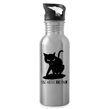 Beyond the Pain – Cat - Water bottle with straw - silver - Right
