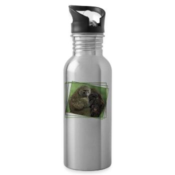 Famille Babouin - Singes - Primates Wildlife Africa - Gourde avec paille intégrée - argent clair - Droite