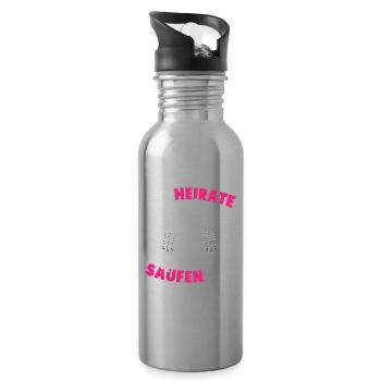 ich heirate die sind nur zum saufen da - Trinkflasche mit integriertem Trinkhalm - Lightsilver - Rechts