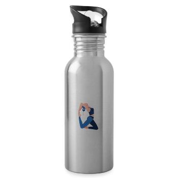 I Like Working Out But Yoga Is A Stretch For Me - Trinkflasche mit integriertem Trinkhalm - Lightsilver - Rechts