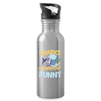 Why Don't Sharks Eat Clownfish Taste Funny - Trinkflasche mit integriertem Trinkhalm - Lightsilver - Rechts