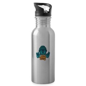 Spiritual Person Halloween BOOdist - Trinkflasche mit integriertem Trinkhalm - Lightsilver - Rechts