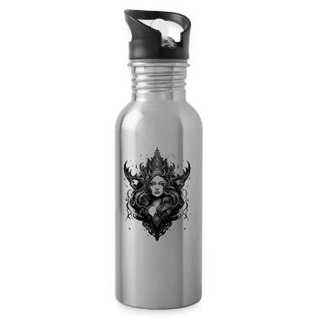 Gothik Queen für Gothik Fans - Trinkflasche mit integriertem Trinkhalm - Lightsilver - Rechts