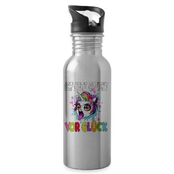 Ich Kotz Gleich Vor Glück - Trinkflasche mit integriertem Trinkhalm - Lightsilver - Rechts