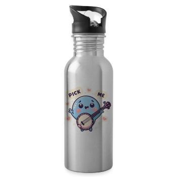 Banjo Pick Me - Trinkflasche mit integriertem Trinkhalm - Lightsilver - Rechts