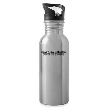 Fitness - Kämpfe im Training, ernte im Spiegel - Trinkflasche mit integriertem Trinkhalm - Lightsilver - Rechts