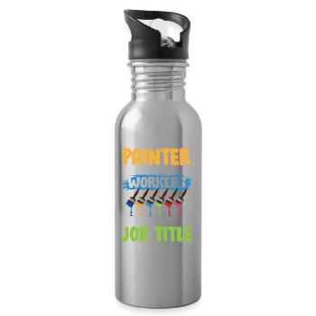 Painter Miracle Workers Isn't Official Job Title - Trinkflasche mit integriertem Trinkhalm - Lightsilver - Rechts