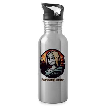 I'm feeling weirdly funny - Water bottle with straw - silver - Right