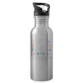 Best Dad in the Galaxy - Water bottle with straw - silver - Right