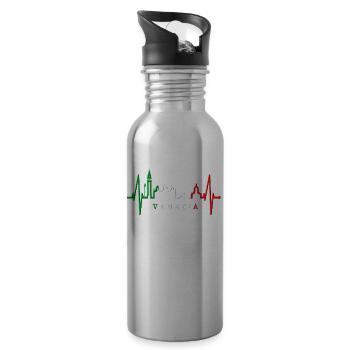 Venice Skyline Heartbeat Italy I Love Venezia - Water bottle with straw - silver - Right