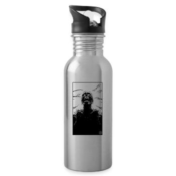 Horror Tales of Creepy Skeleton Horror - Water bottle with straw - silver - Right