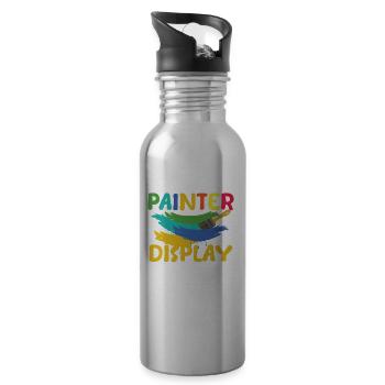 How Does A Painter Display His Masterpiece Easely - Trinkflasche mit integriertem Trinkhalm - Lightsilver - Rechts