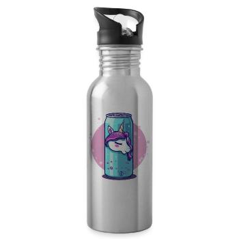 sprudeliger Einhorn Saft aus der Dose - Trinkflasche mit integriertem Trinkhalm - Lightsilver - Rechts