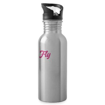 Flieg mit mir Silk Circus Antenne - Trinkflasche mit integriertem Trinkhalm - Lightsilver - Rechts
