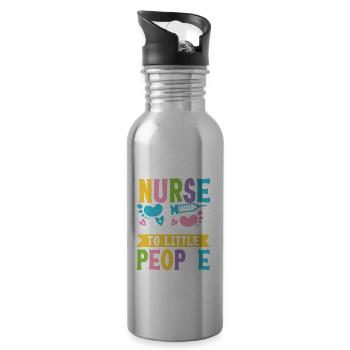 Pediatric Nurse A Big Difference To Little People - Trinkflasche mit integriertem Trinkhalm - Lightsilver - Rechts