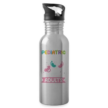 Pediatric Nurse Because I Don't Do Adults - Trinkflasche mit integriertem Trinkhalm - Lightsilver - Rechts