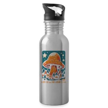 Lass uns Pilze sammeln - Trinkflasche mit integriertem Trinkhalm - Lightsilver - Rechts