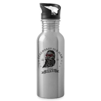 1993 Geburtstag Legendary Old Man - Trinkflasche mit integriertem Trinkhalm - Lightsilver - Rechts