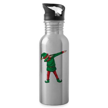 Elf Weihnachten Hip Hop Tanz - Trinkflasche mit integriertem Trinkhalm - Lightsilver - Rechts