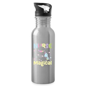 Pediatric Nurse Are Magical - Trinkflasche mit integriertem Trinkhalm - Lightsilver - Rechts