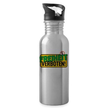 Shield: Freedom Forbidden - Water bottle with straw - silver - Right