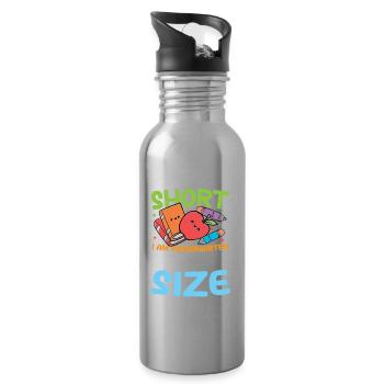 I AM Not Short I Am Kindergarten Teacher Size - Trinkflasche mit integriertem Trinkhalm - Lightsilver - Rechts