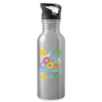 It's Not Whether You Win Or Lose That Counts - Trinkflasche mit integriertem Trinkhalm - Lightsilver - Rechts
