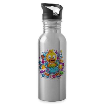 The Trashy Happy Toy Duckling - Water bottle with straw - silver - Right