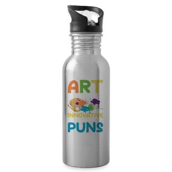 Art Does Not Feed To Be Innovative To Be Good Pun - Trinkflasche mit integriertem Trinkhalm - Lightsilver - Rechts